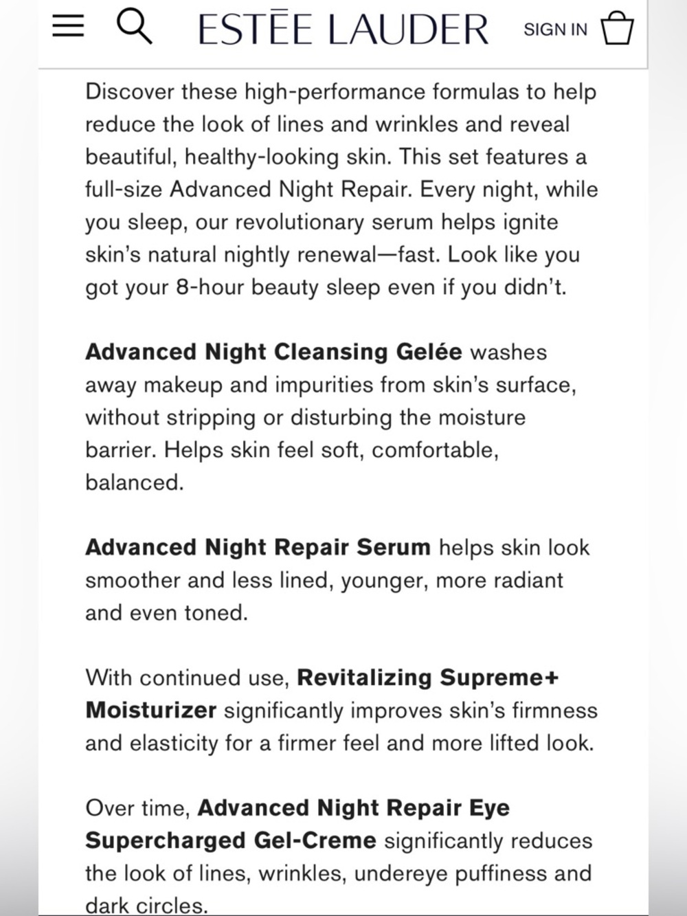 New Estee Lauder Nightly Renewal Collection with full size Advanced Night Repair - Picture 3 of 6